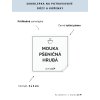 MOUKA PŠENIČNÁ HRUBÁ 5 × 5 cm – průhledná vinylová, voděodolná, omyvatelná samolepka na dózy, tučné písmo