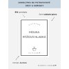 MOUKA RÝŽOVÁ HLADKÁ 6 × 8 cm – bílá vinylová, voděodolná, omyvatelná samolepka na dózy, základní písmo
