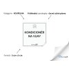 KONDICIÓNER NA VLNY omyvatelná samolepka na kosmetiku, rozměr 5x5 cm, tučné písmo, průhledná varianta | domaLEP. Vhodná pro lahvičky, dózy a kelímky ze skla, plastu i keramiky. Odolná vůči vodě a častému mytí.