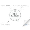 PĚNA NA HOLENÍ (žena) omyvatelná samolepka na kosmetiku, průměr 5 cm, tučné písmo, průhledná varianta domaLEP