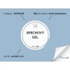 SPRCHOVÝ GEL (ŽENA) omyvatelná samolepka na kosmetiku, průměr 5 cm, tučné písmo, bílá varianta domaLEP