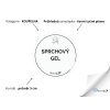 SPRCHOVÝ GEL (ŽENA) omyvatelná samolepka na kosmetiku, průměr 5 cm, tučné písmo, průhledná varianta domaLEP