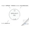 SPRCHOVÝ GEL (ŽENA) omyvatelná samolepka na kosmetiku, průměr 5 cm, základní písmo, průhledná varianta domaLEP