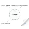 ŠAMPON (ŽENA) omyvatelná samolepka na kosmetiku, průměr 5 cm, tučné písmo, průhledná varianta domaLEP