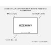 Samolepka UZENINY s rámečkem, 6x4 cm, bílá, tučně, DomaLEP.