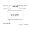 Samolepka UZENINY s rámečkem, 6x4 cm, průhledná, tučně, DomaLEP.