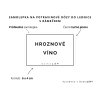 Samolepka HROZNOVÉ VÍNO s rámečkem, 6x4 cm, průhledná, tučně, DomaLEP.