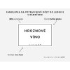 Samolepka HROZNOVÉ VÍNO s rámečkem, 6x4 cm, bílá, tučně, DomaLEP.