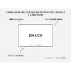 Samolepka SNACK s rámečkem, 6 x 4 cm, bílá, tučně, DomaLEP.