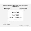 Samolepka MLÉČNÉ NÁPOJE BEZ LAKTÓZY bez rámečku, 6 x 4 cm, bílá, tučně, DomaLEP.