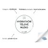 HYDRATAČNÍ TĚLOVÉ MLÉKO omyvatelná samolepka na kosmetiku, průměr 4,5 cm, tučné písmo, průhledná varianta DomaLEP