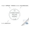 HYDRATAČNÍ TĚLOVÉ MLÉKO omyvatelná samolepka na kosmetiku, průměr 4,5 cm, základní písmo, průhledná varianta DomaLEP