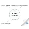 INTIMNÍ HYGIENA omyvatelná samolepka na kosmetiku, průměr 4,5 cm, tučné písmo, průhledná varianta DomaLEP