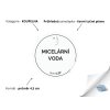 MICELÁRNÍ VODA omyvatelná samolepka na kosmetiku, průměr 4,5 cm, tučné písmo, průhledná varianta DomaLEP