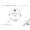 SPRCHOVÝ GEL (MUŽ) omyvatelná samolepka na kosmetiku, průměr 4,5 cm, základní písmo, průhledná varianta DomaLEP