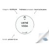 ÚSTNÍ VODA (MUŽ) omyvatelná samolepka na kosmetiku, průměr 4,5 cm, tučné písmo, průhledná varianta DomaLEP