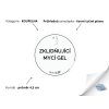 ZKLIDŇUJÍCÍ MYCÍ GEL omyvatelná samolepka na kosmetiku, průměr 4,5 cm, tučné písmo, průhledná varianta DomaLEP