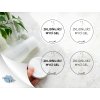 ZKLIDŇUJÍCÍ MYCÍ GEL omyvatelná samolepka na kosmetiku, průměr 4,5 cm, základní a tučné písmo, bílá a průhledná varianta DomaLEP