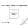 MICELÁRNÍ VODA omyvatelná samolepka na kosmetiku, rozměr 3x3 cm, tučné písmo, průhledná varianta domaLEP