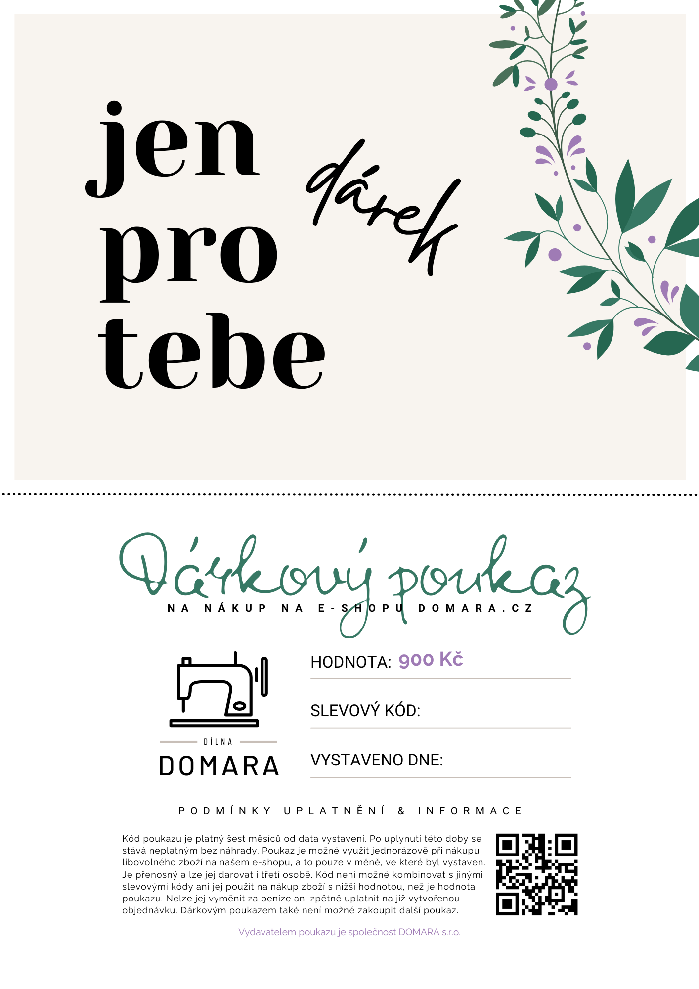 Poukaz elektronický 900 Kč