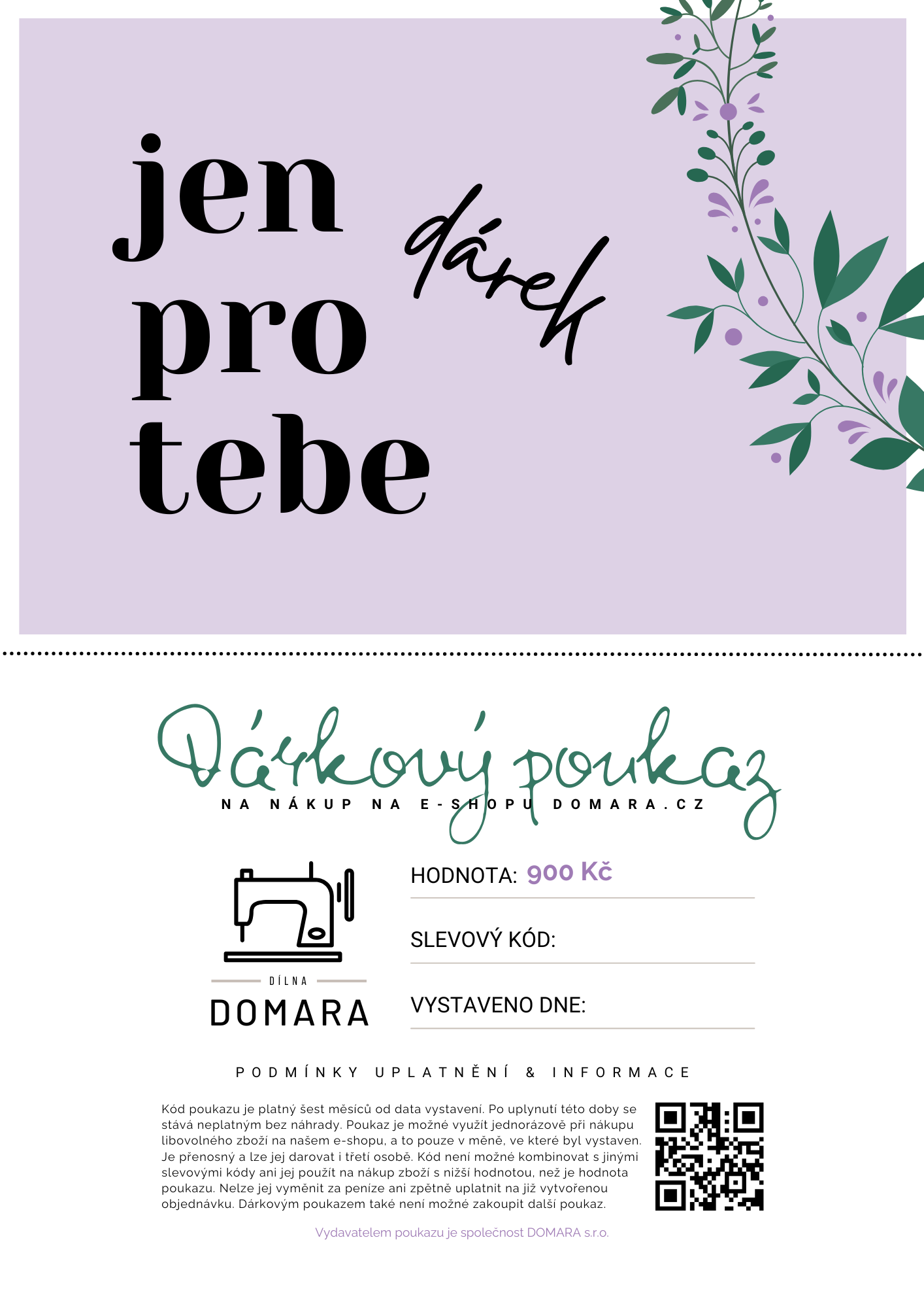 Poukaz tištěný 900 Kč
