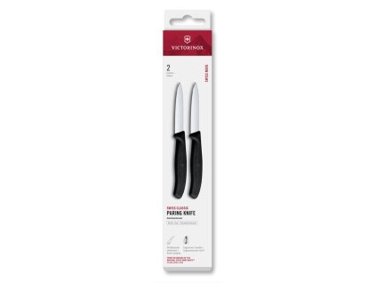 Swiss Classic, paring knife, 2pcs, 8cm,straight,pointed,black,box