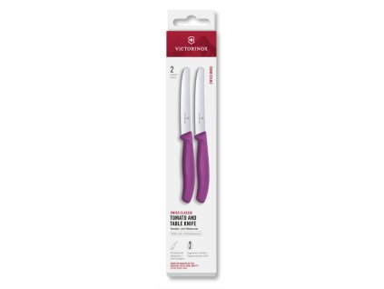 Swiss Classic, tomato & table knife, 2pcs, 11cm, wavy, purple, box