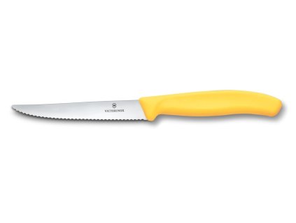 Swiss Classic, steak & pizza knife, 11cm, wavy, yellow