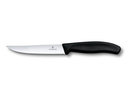 Swiss Classic, steak & pizza knife, 12cm, wavy, black