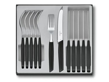 Sada příborů Swiss Modern 12 ks černá