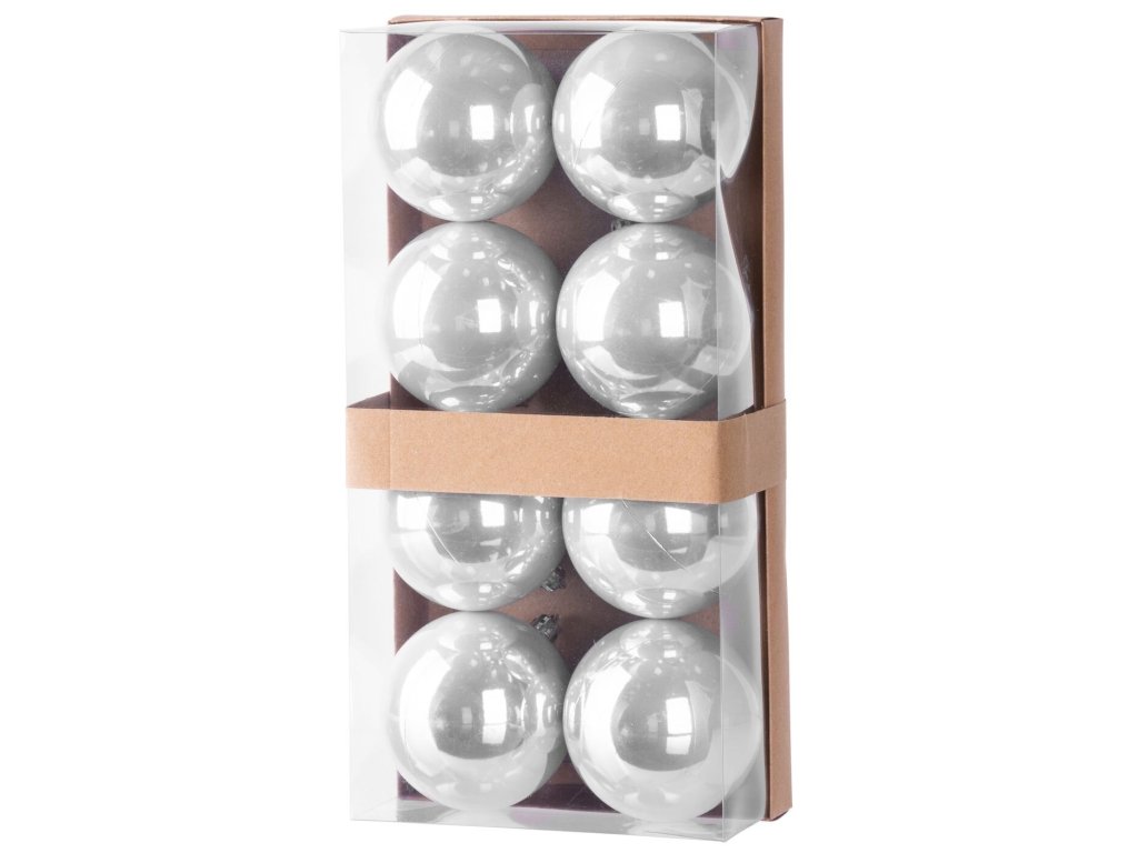 27672 vianocne gule na stromcek magichome strieborne 7 cm 8 ks
