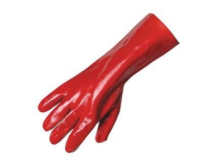 Rukavice bavlna, máčané v PVC, 350mm, celomáčané