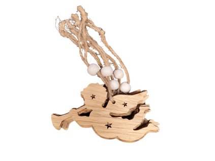 26973 drevene zavesne ozdoby anjel 8 cm 6 ks