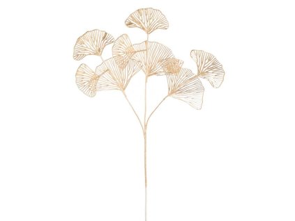 27579 vianocna vetvicka ginko zlate 64 cm
