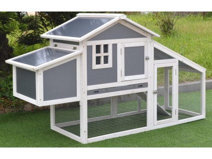 Kurín drevený Gardenkus Kongo 175x66x101 cm, šedo-biely