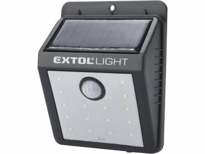 Svetlo LED nástenné so solárnym panelom a pohybovým senzorom, 120lm, 3.7V/1,2Ah Li-ion