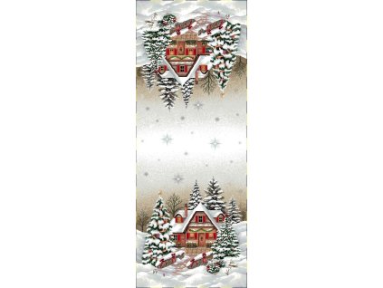 Vianočný obrus gobelínový Biele Vianoce 45x140 cm