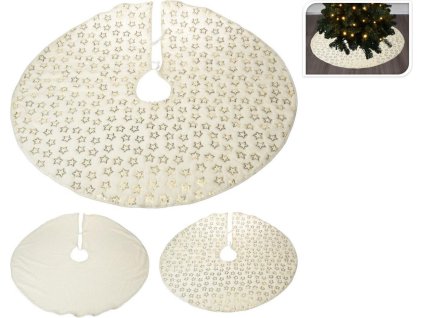 Obal na stojan vianočného stromčeka zlatý/biely, 90 cm