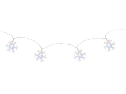 Vianočná reťaz MagicHome SnowFlake, 10 LED studená biela, 2xAA, interiér, 0,9 m