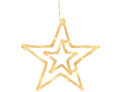 Dekorácia MagicHome, hviezda, 20xLED teplá biela, 27,5 cm, 2xAA