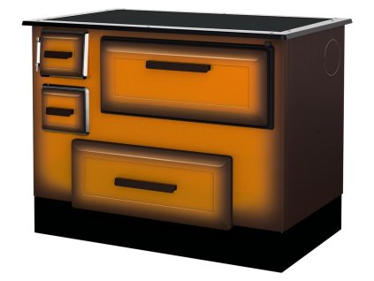 Sporák ALFA 55 ECO delux, hnedý, pravý