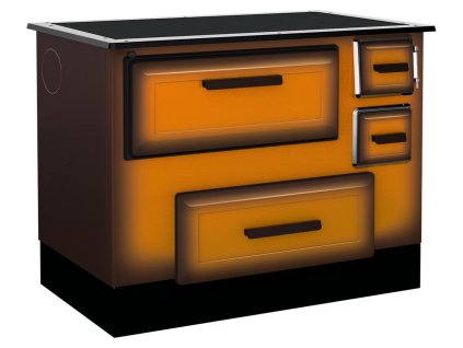 Sporák ALFA 55 ECO delux, hnedý, ľavý