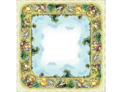 Veľkonočný obrus kuriatka 100x100 cm