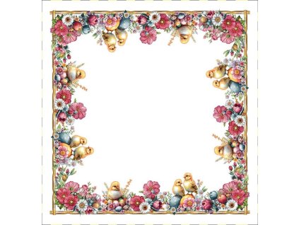 Veľkonočný obrus pestrá jar 100x100 cm