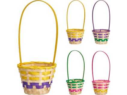 Košík bambusový s rúčkou 34/14x14x10 cm