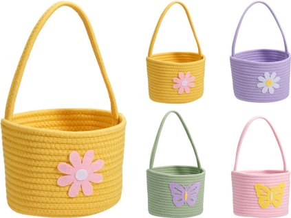 Košík bavlnený s rúčkou 20x14 cm