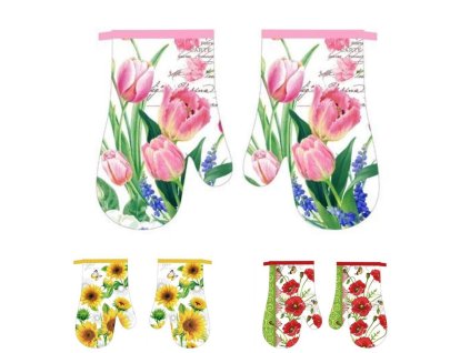 Chňapka kuchynská Kvety, s magnetom, 2 ks