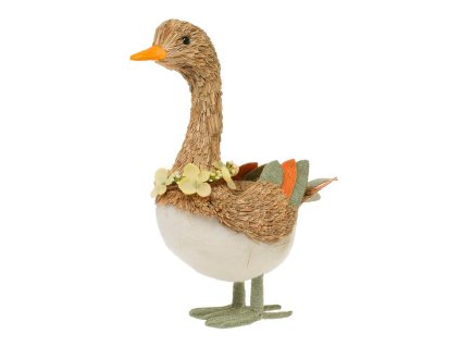 Postavička hus stojaca, slama, 31 cm