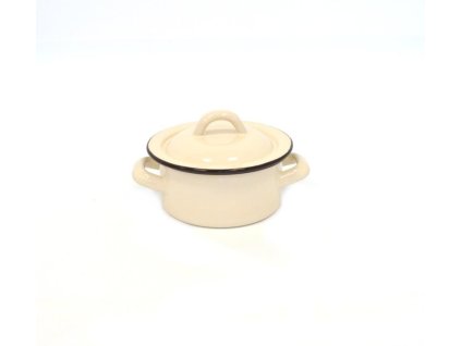 4158 kastrol smalt pokr 12cm 0 5l bez dekoru bezovy
