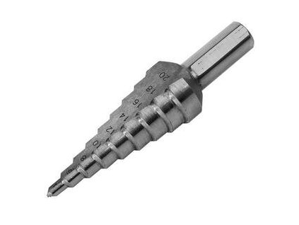 8271 vrtak stupnovity 6 39mm stupnovanie 3mm 12 otvorov stopka pr 10mm dlzka 110mm hss din 1412c extol 8801166